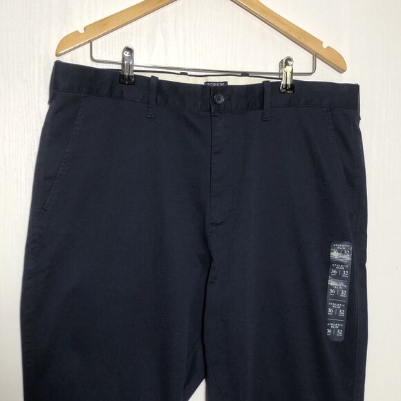 J.Crew Pants Mens 36 32 Blue Navy Athletic Slim Fit Flex Chino New Preppy - Picture 5 of 14